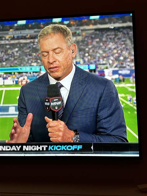 What watch is Troy Aikman wearing during Monday 